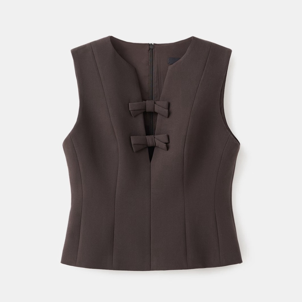 V-Neck Blouse With Bows 🤎